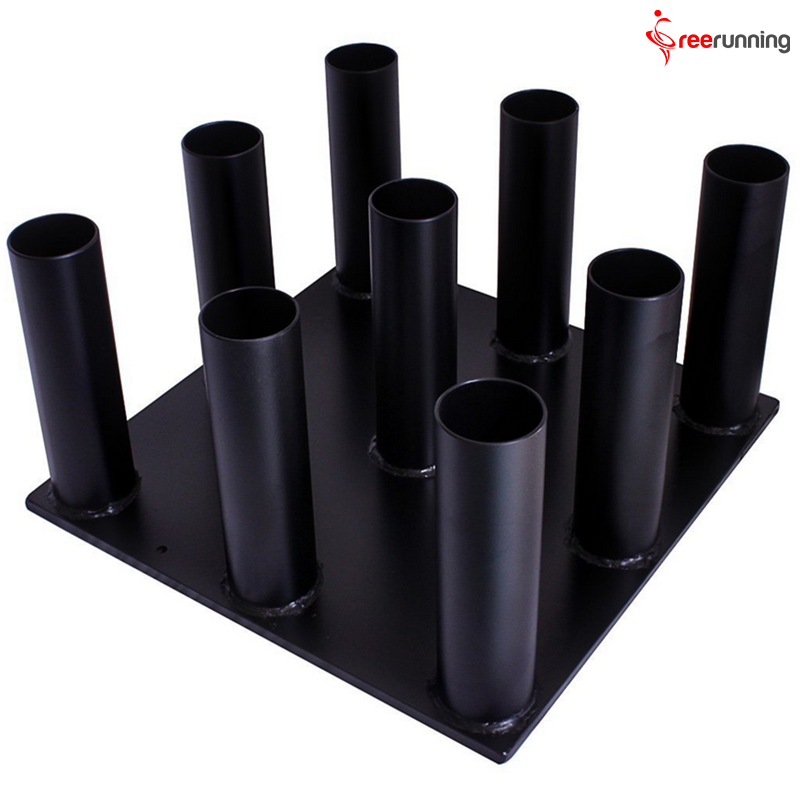 9Piece Holes Barbell Holders Black Storage Portable Barbell Rack