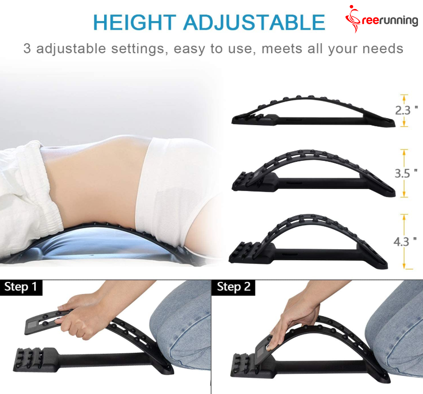 Back Stretcher 3 Heights Adjustable Lumbar Back Stretching Device